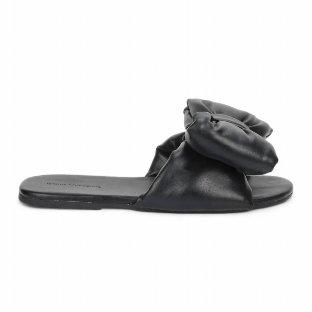 NEW BRUNO MENEGATTI women's patti super bow flat sandal in black